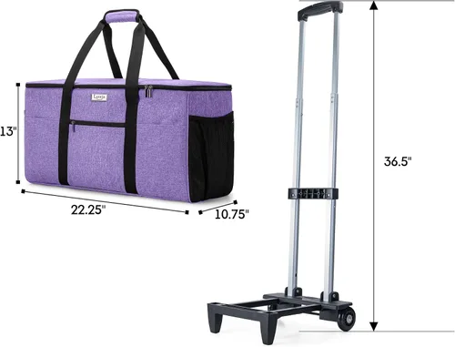 Miniatura 6 de LUXJA Bolsa con ruedas compatible con Cricut Maker (Explore Air) y fácil de presionar (9 x 9 pulgadas), funda de transporte para máquina troquelada