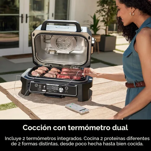 Miniatura 8 de Ninja OG951 Woodfire Pro Connect Premium XL - Parrilla y ahumador para exteriores, Bluetooth, habilitado por app, parrilla maestra 7-en-1, ahumador