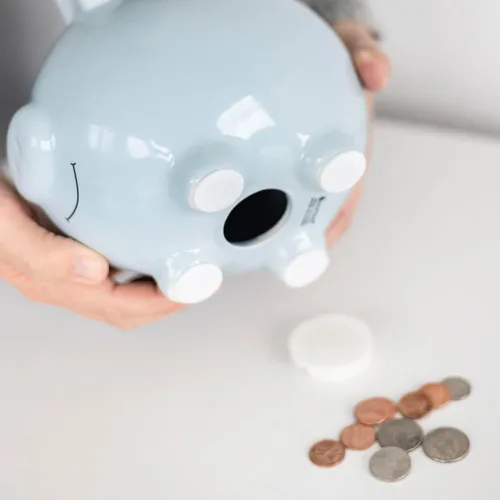 Miniatura 8 de Pearhead Alcancía Grande de Cerámica, Azul Claro, Ideal para Niños y Niñas, Ahorro de Dinero y Banco de Monedas, Decoración Perfecta para Cuarto