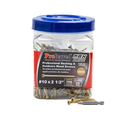 Miniatura 7 de Tornillos de madera profesionales para terrazas y exteriores, revestimiento SKT® de bronce - Spray de sal de 1500 horas, #8 X 2, 6 lóbulos 20