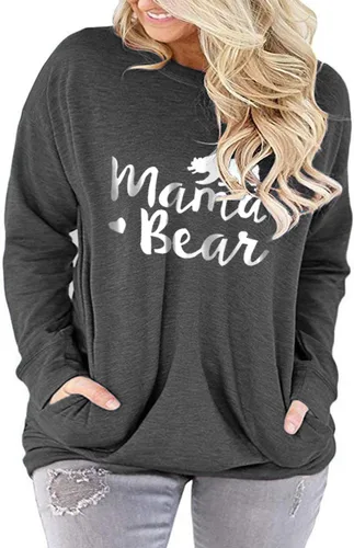 Miniatura 2 de ROSRISS - Camisetas de talla extragrande para mujer, de manga larga, estilo casual tipo túnica, cuello en V, con bolsillos