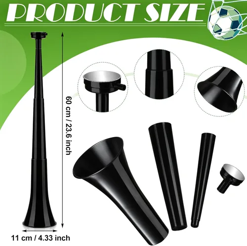 Miniatura 2 de Kathfly Vuvuzelas - Cuerno de fútbol de estadio plegable de 23.6 pulgadas, generador de ruido de estadio, sonido fuerte, bocinas deportivas de mano