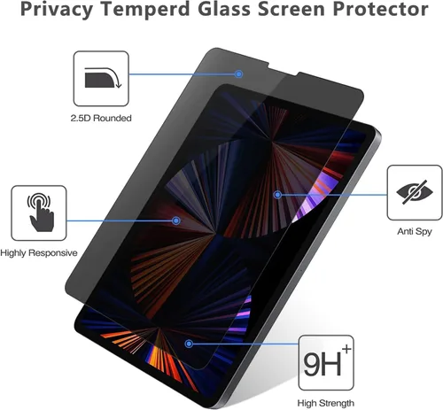 Miniatura 3 de Protector de pantalla de privacidad para iPad de 10.2 pulgadas (9ª/8ª/7ª generación, 2021/2020/2019), película de vidrio templado antiespía