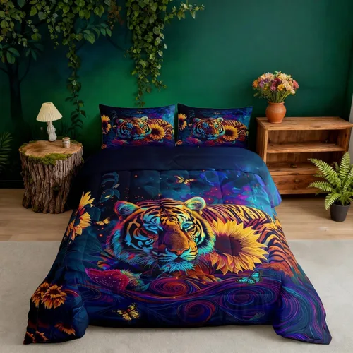 Miniatura 27 de Castle Fairy - Juego de funda de edredón con bandera estadounidense tamaño King, ropa de cama para niñas y adolescentes, funda de edredón con Multi