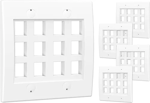 Miniatura 7 de [UL Listed] Cable Matters - Placa de pared en blanco para toma trapezoidal, Blanco