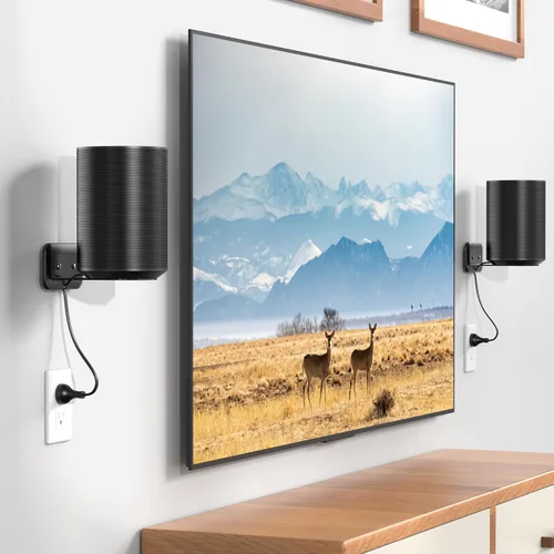 Miniatura 9 de HomeMount Soporte de pared ajustable para altavoz Sonos Era 100, soporte de estudio de metal que ahorra espacio con gestión de cables para ocultar