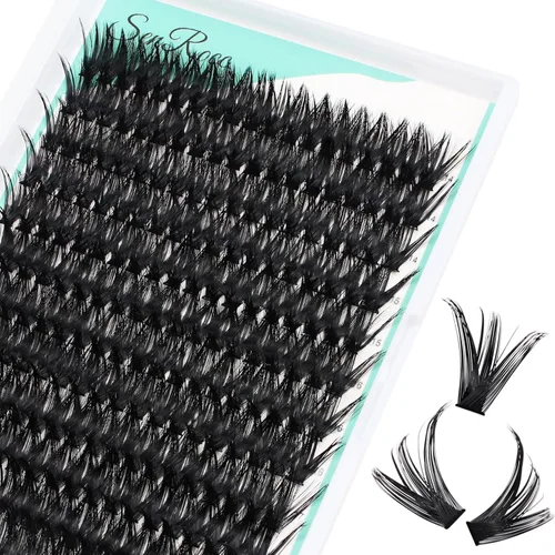 Miniatura 8 de Extensiones de racimos de pestañas, 240 unidades, extensiones de pestañas largas individuales 40D, aspecto natural, pestañas de imitación de visón