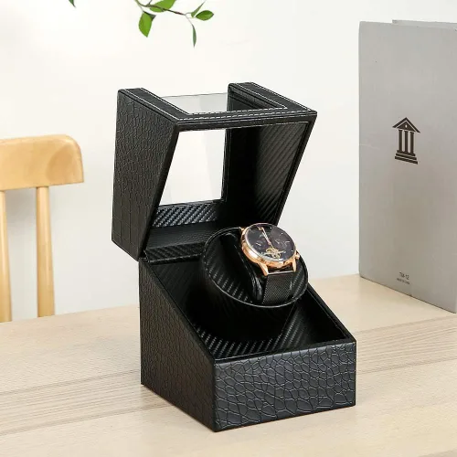 Miniatura 7 de Automatic Single Watch Winder with Quiet Japanese Motor,AC Adapter or Battery Powered,Premium Leather Exterior and Soft Flexible Watch Pillows for