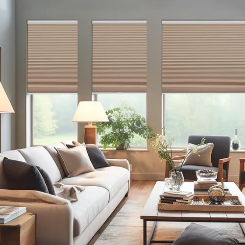 Miniatura 2 de Changshade Persianas sin cordones con celdas, persianas opacas de nido de abeja para ventanas, persianas abatibles plisadas, fáciles de instalar