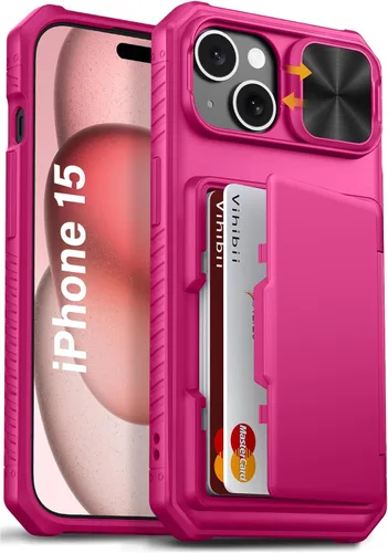 Miniatura 67 de Vihibii Funda para iPhone 13 Pro Max/iPhone 12 Pro Max con tarjetero (4 tarjetas) [bloqueo RFID] y cubierta de cámara deslizante, protección contra