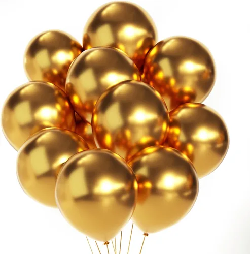 Globos dorados metálicos cromados de 12 pulgadas, 70 globos de látex dorados para cumpleaños, globos cromados para Navidad, Año Nuevo, boda,