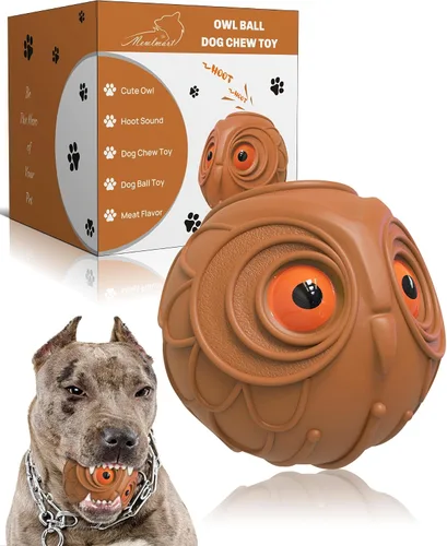 Miniatura 9 de Pelota Giggle para Perros Juguetes de Búho para Masticadores Agresivos Regalo para Perro Pelota de Goma Natural Búho Lindo Hoot Perro Mediano Grande
