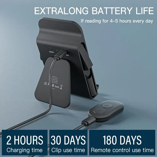 Miniatura 3 de Girador de páginas con control remoto y soporte para lectores electrónicos Kindle Paperwhite Oasis, girador de páginas de clic hacia adelante