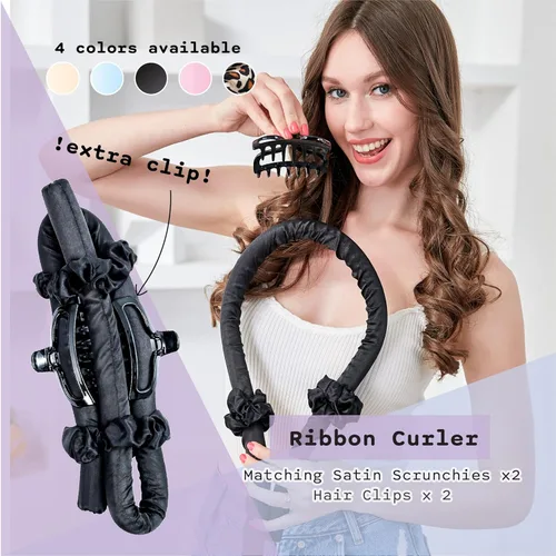 Miniatura 3 de Diadema de seda sin calor, rulos sin calor, rizadores con cintas para dormir, rizadores de pelo de onda suave, herramientas de peinado para cabello