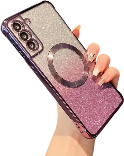 Miniatura 28 de ZTOFERA Funda magnética para Samsung Galaxy S22 Ultra 5G con gradiente de purpurina, [Compatible con MagSafe] Funda de lujo con chapado de purpurina