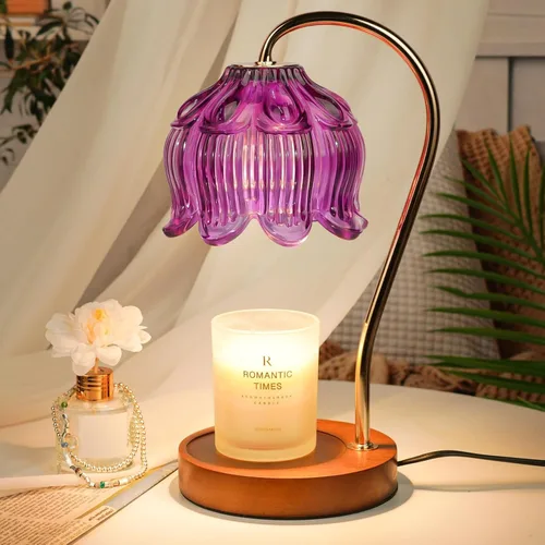Miniatura 17 de Funistree Paquete de 2 lámparas calentadoras de velas de flores, lámpara de vela con temporizador, regalos de cumpleaños de Navidad para mujeres