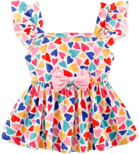 Miniatura 2 de NUBEEHOHO Conjunto de 2 piezas para niñas pequeñas, conjunto de pantalones cortos de dinosaurio sin mangas para verano