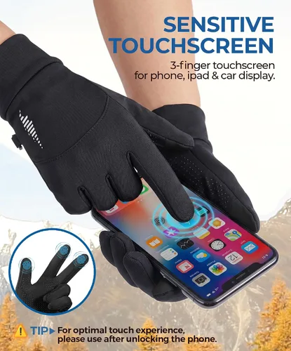 Miniatura 4 de Rivmount - Guantes de invierno resistentes al agua con pantalla táctil, guantes térmicos cálidos para hombres y mujeres, adecuados para climas