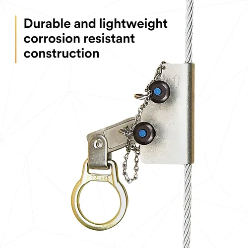 Miniatura 5 de 3M DBI-SALA 5000338 Componente vertical del sistema, agarrador manual de cable para uso en cable de 3/8" (9,5 mm) 7x19 línea de vida, plata