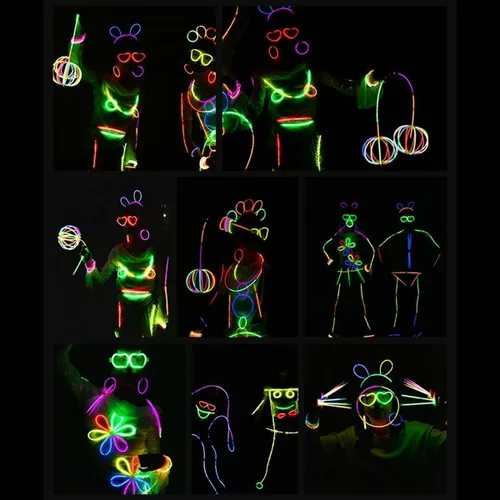 Miniatura 8 de BUDI 467 piezas de palos brillantes para fiestas para niños y adultos, suministros de fiesta que brillan en la oscuridad, accesorios para el 4