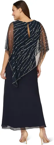 Miniatura 3 de Adrianna Papell Vestido midi con cuentas para mujer en talla grande