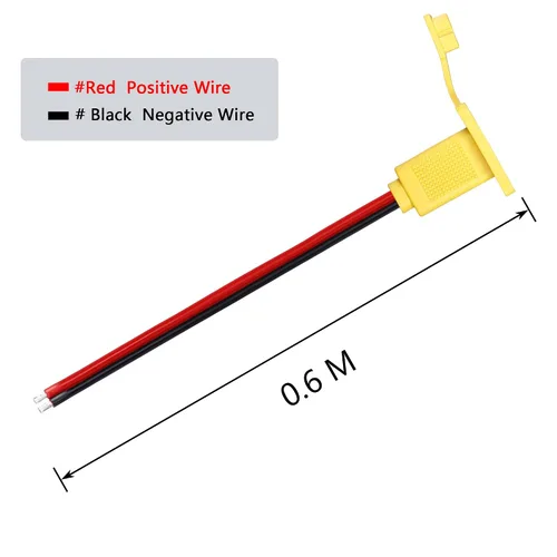 Miniatura 4 de CERRXIAN Cable desnudo macho XT90 de 2 pies 10 AWG con panel de montaje, enchufe macho XT90 con panel Mout para abrir cable desnudo para RC Lipo