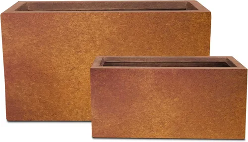 Miniatura 10 de Kante Macetero rectangular de hormigón de 23.2 pulgadas de largo, macetas grandes para interiores y exteriores con orificio de drenaje y tapón