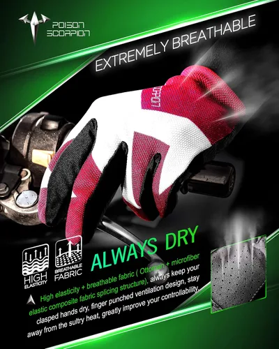 Miniatura 2 de POISON SCORPION Motocicleta Motocross Dirt Bike Guantes para hombres y mujeres