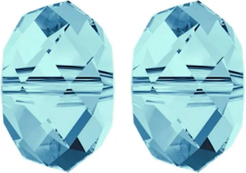 100 piezas Adabele cuentas austriacas de cristal facetado suelto de 6 mm en forma de rondelle color aguamarina azul, separador compatible con
