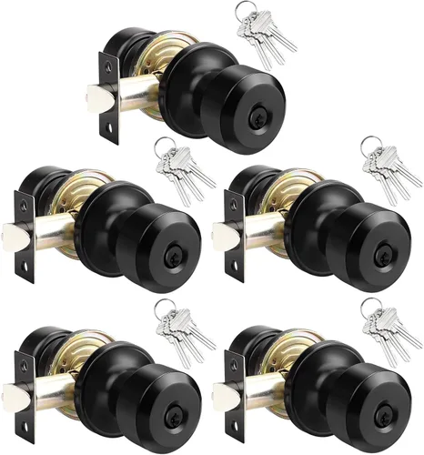 Miniatura 38 de KNOBWELL Paquete de 4 pomos de puerta cuadrados modernos para paso, pomos de puerta interiores, manija de puerta de pasillo y armario, color negro