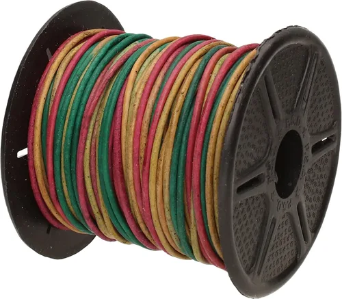 Miniatura 123 de The Beadsmith Cordón de cuero – Negro – Bobina de 0.039 in – 5 yardas/14.8 ft – Tanga de cuero indio ideal para trenzar, cuentas, collares, cordones