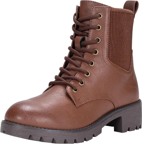 Miniatura 10 de Vepose Women's 916 Ankle Boots, Combat Lace up Short Booties with Inside Zipper