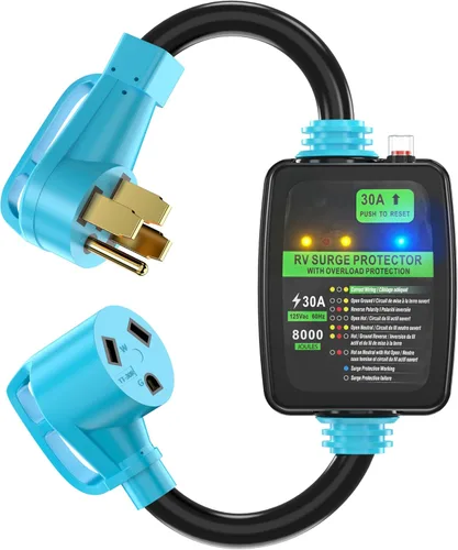 Miniatura 9 de CircleCord Cable adaptador de caravana de 50 Amp a 15 Amp, macho 5-15P a hembra 14-50R de alimentación eléctrica Dogbone, STW resistente de calibre