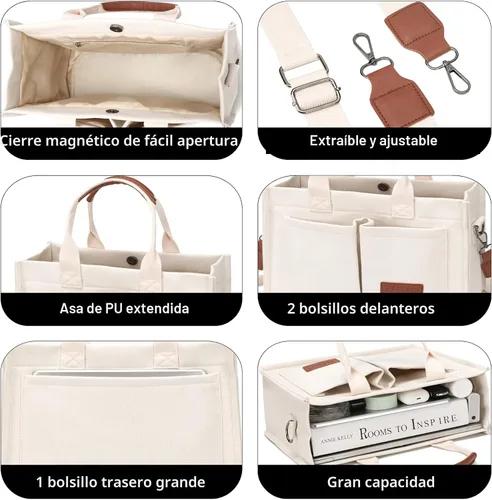 Miniatura 5 de ZHMO Bolso de lona para mujer, bolsos cruzados para mujer, bolsos de trabajo para computadora portátil, bolso grande de mano para enfermera