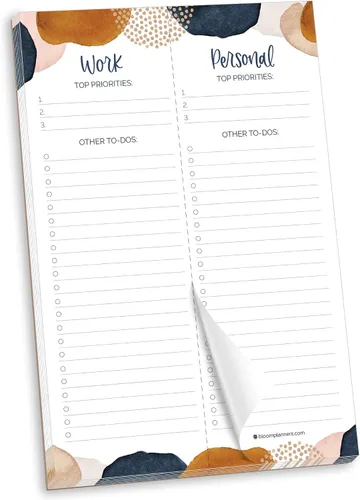 Miniatura 11 de bloom daily planners Bloc de notas de reuniones de doble cara de 6 x 9 pulgadas para organización del trabajo – Temas, comida para llevar, artículos