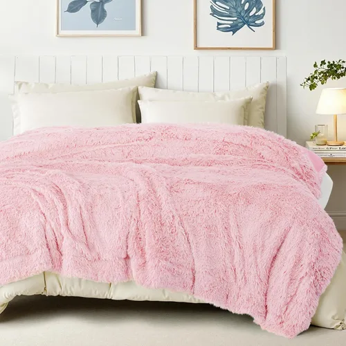 Miniatura 16 de Exclusivo Mezcla Manta de Cama Mullida de Piel Sintética Tamaño King, Mantas Reversibles Shaggy de Vellón Sherpa Teñido Tie Dye, Mantas Mullidas