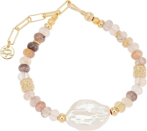 Miniatura 9 de SIXFOX Dainty Link Charm Bracelet For Women Trendy Pearl Beaded Bracelet With Natural Adjustable Statement Bracelet Jewelry Gifts for Bridesmaid