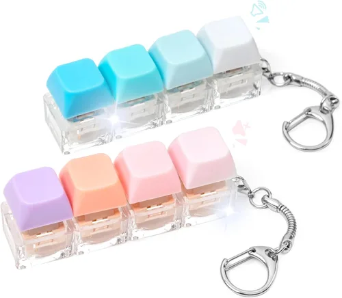 Miniatura 14 de Juguete Fidget de Teclado, 2 Piezas Llavero de Teclado Fidget Clicker de Teclado Fidget Silencioso Ruidoso Clicker Fidgets para Adultos Alivio