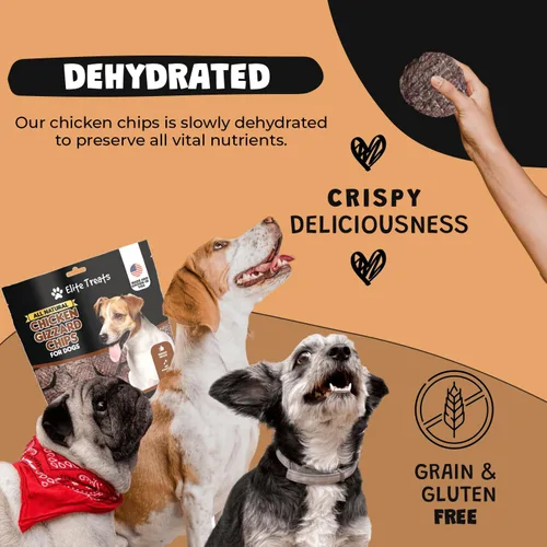 Miniatura 4 de Chips de molleja de pollo: golosinas de entrenamiento naturales para perros, hechas en Estados Unidos, un solo ingrediente, golosinas saludables