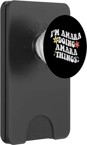 Miniatura 7 de Retro Groovy Im AMARA Doing AMARA Things Funny Día de la Madre PopSockets Adhesivo PopGrip