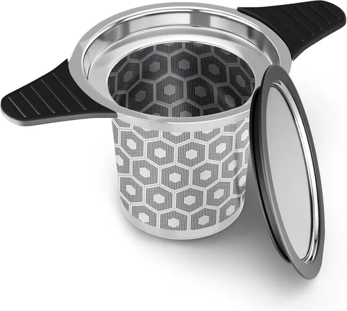 Miniatura 10 de Reinmoson Coladores y Filtros Grandes para Té Suelto de Una Taza, Infusores de Té de Malla Extra Fina de Acero Inoxidable 304 y Silicona de Grado