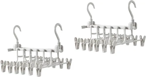 Miniatura 9 de Perchas multifuncionales para pantalones que ahorran espacio: paquete de 2 perchas de falda para armario, múltiples capas multifuncionales