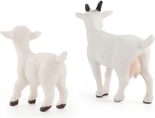 Miniatura 3 de BLAPNK 3 piezas de figuras realistas de ovejas y animales, figuras de juguete para pasteles, colección de figuras familiares de granero, cabra