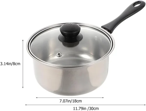 Miniatura 2 de LABRIMP 1 juego de acero inoxidable con mango largo antiadherente multifunción para sopa, pasta y avena, apto para lavavajillas, olla de calefacción
