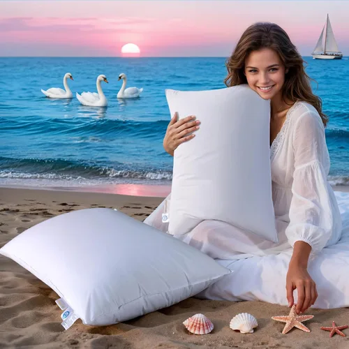 Miniatura 10 de LIANLAM Standard Size Goose Feather Down Pillow, 3-Chamber Design, 100% Cotton Shell, RDS & Oeko Certified for Side & Back Sleepers(1 Pack,20"x26")