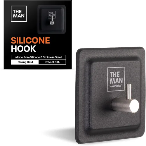 Miniatura 9 de The Man Gancho de silicona – Gancho de almacenamiento para baño y ducha – Artículos de aseo de ducha, accesorio organizador de baño – Acero