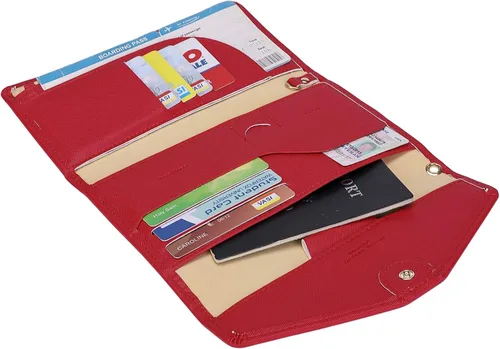 Miniatura 4 de Zoppen - Billetera y porta pasaporte y documentos de viaje (Ver.5) para mujer con bloqueo Rfid y correa para la muñeca