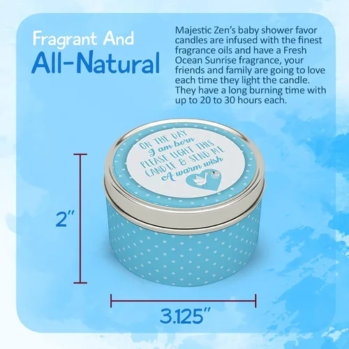 Miniatura 3 de Majestic Zen Juego de regalo de velas para baby shower, paquete de 9 velas de cera de soja perfumadas neutrales, aroma a polvo fresco para bebé, 30