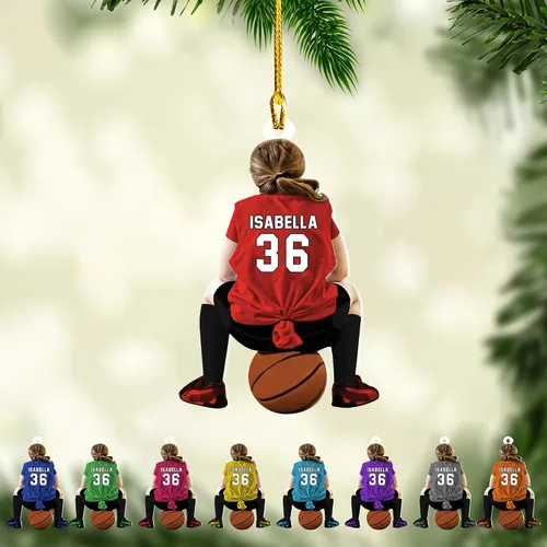 Miniatura 34 de Adorno Personalizado de Baloncesto 2025 - Adorno de Jugador de Baloncesto - Adornos de Árbol de Navidad de Baloncesto - Regalos de Jugador de Bkb 5