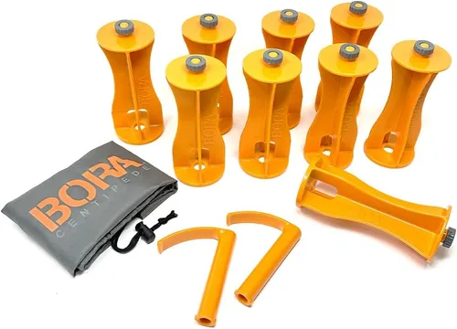 Miniatura 8 de BORA Kit de accesorios de corte de panel de ciempiés – 4 copas X, 4 abrazaderas rápidas, 6 antideslizantes, 2 ganchos, se adapta a todos